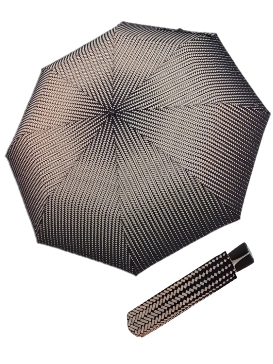 Obrázek z DOPPLER Fiber Mini Black White traces - dámský skládací deštník bílá 