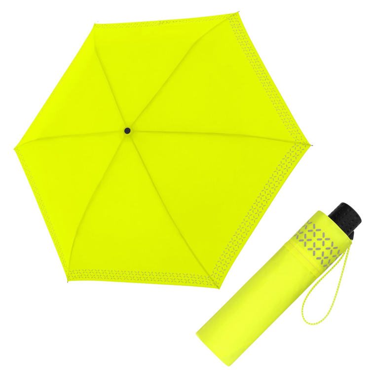 Obrázek z DOPPLER Fiber Havanna Safety Cross - dámský skládací deštník žlutá 