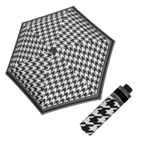 DOPPLER Fiber Havanna BlackWhite - dámský skládací deštník bílá