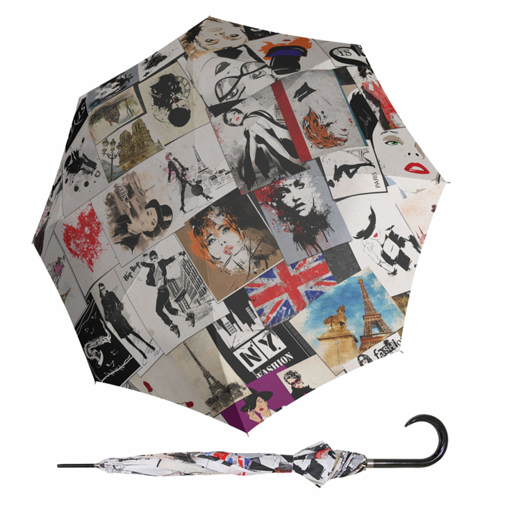 Obrázek z DOPPLER Modern Art POSTCARDS - holový vystřelovací deštník vícebarevný 