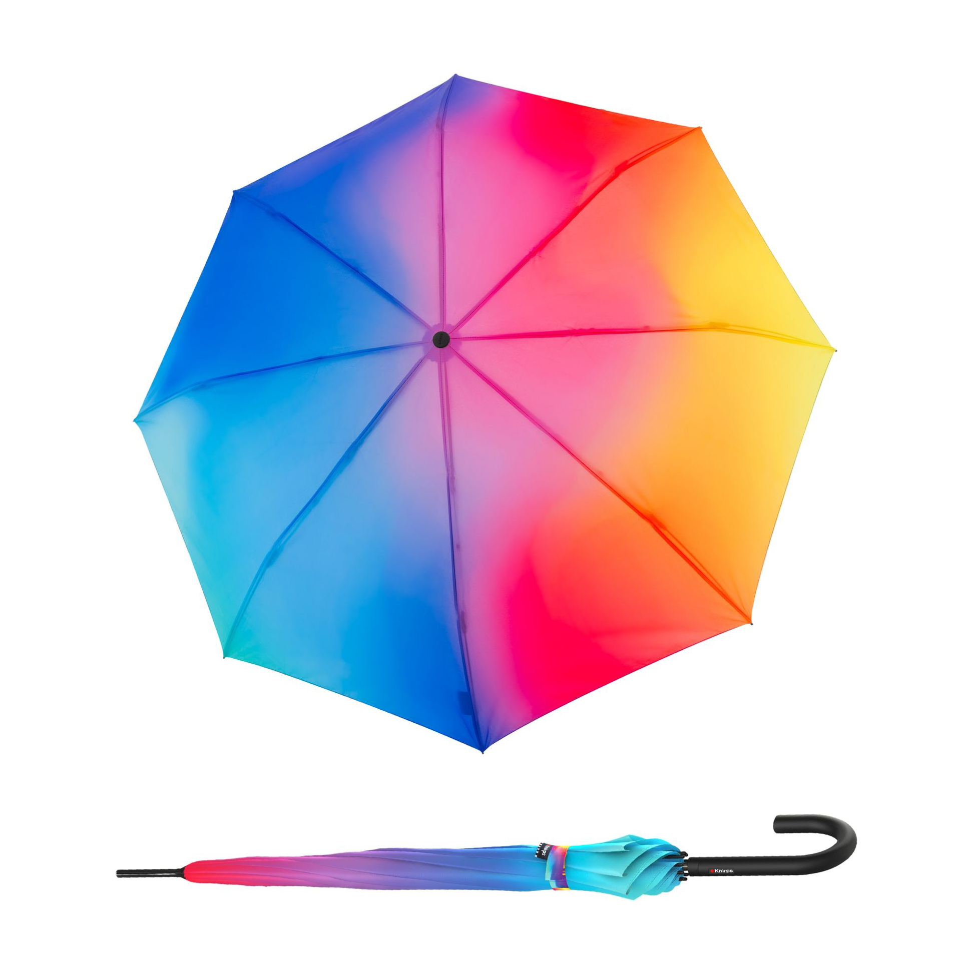 KNIRPS A.760 STICK AUTOMATIC Rainbow elegantní holový vystřelovací deštník