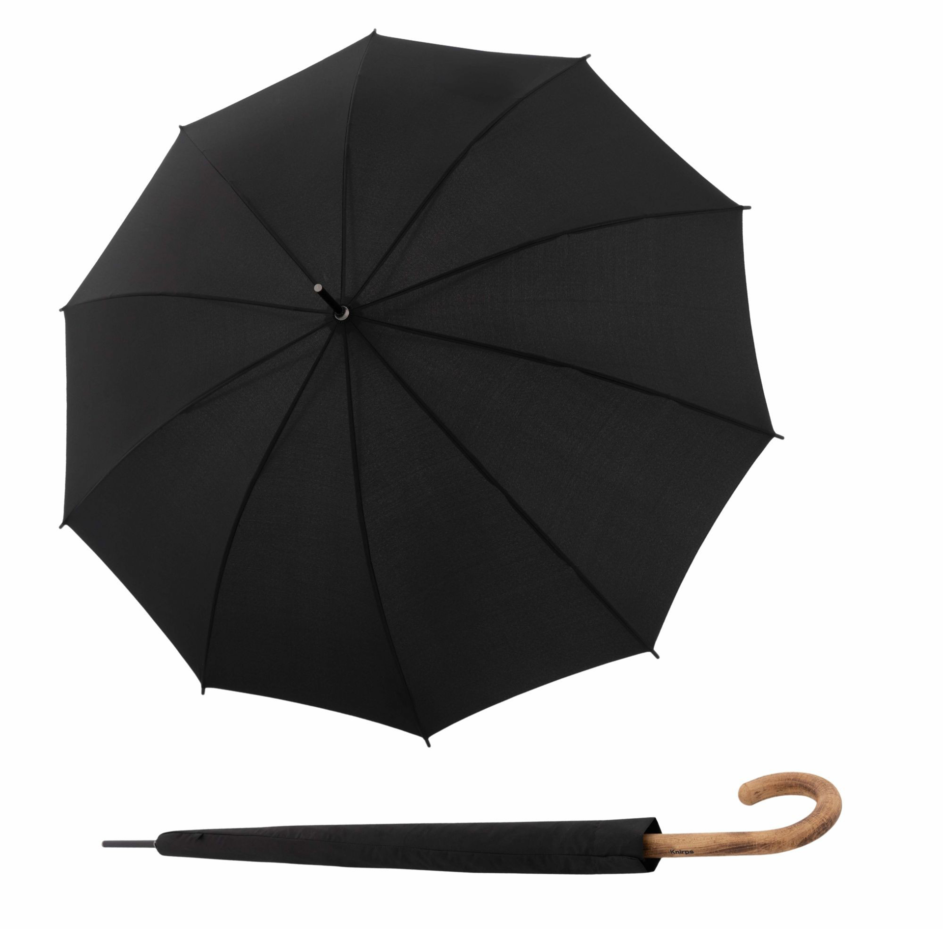 KNIRPS A.771 LONG BLACK pánský holový vystřelovací deštník černá