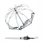 Obrázek z Knirps C.760 Stick Transparent Lilith - průhledný dámský holový deštník černá 