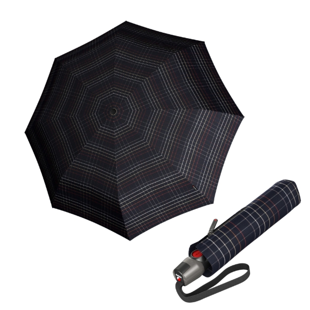 Obrázek z KNIRPS T.200 Check black - elegantní plně automatický deštník 