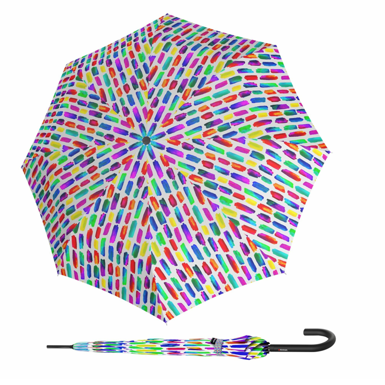 Obrázek z Knirps A.760 stick automatic create crystal elegantní holový vystřelovací deštník antracit 