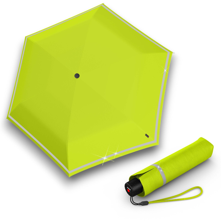 Obrázek z KNIRPS ROOKIE LIME REFLECTIVE - lehký skládací deštník zelená 