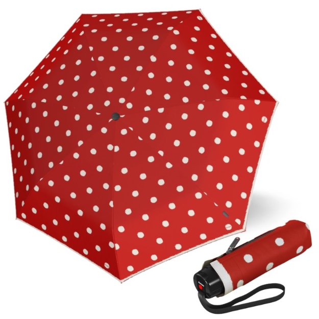 Obrázek z KNIRPS T.020 DOT ART RED - ultralehký skládací deštník červená 