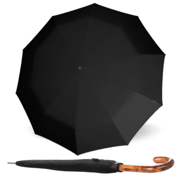 Obrázek z KNIRPS T.771 LONG BLACK - pánský holový vystřelovací deštník černá 