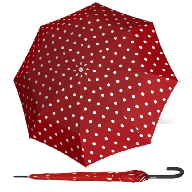 Obrázek z KNIRPS T.760 DOT ART RED - elegantní holový vystřelovací deštník červená 