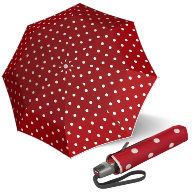 Obrázek z KNIRPS T.200 DOT ART RED - elegantní dámský plně automatický deštník červená 