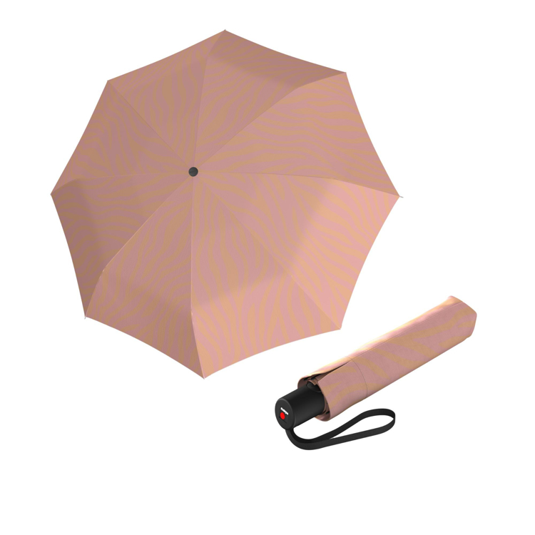 Obrázek z KNIRPS A.200 MEDIUM DUOMATIC Zebra Peach - elegantní dámský plnoautomatický deštník 