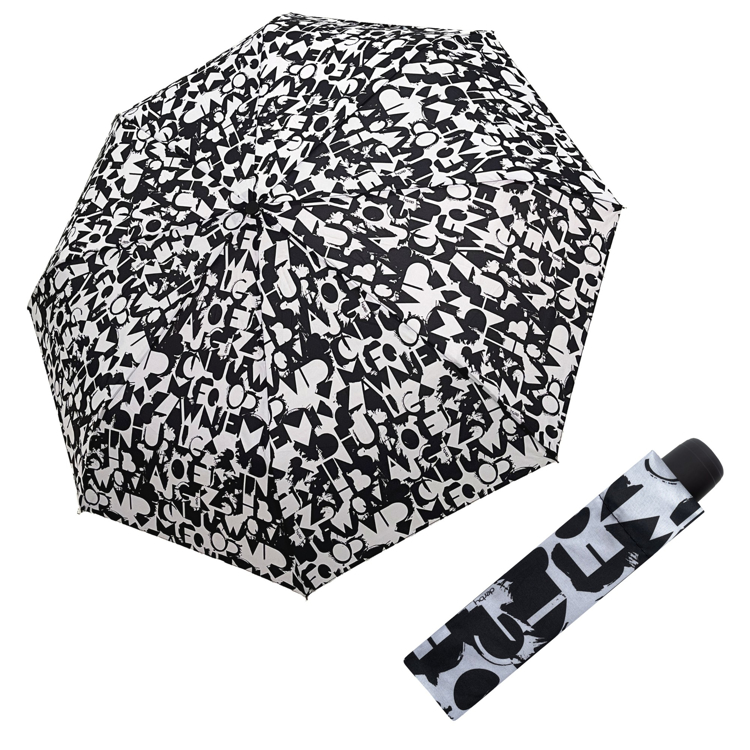 Obrázek z DERBY Hit Mini Lettering Black&White - dámský skládací deštník vícebarevný 