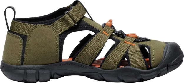 Obrázek z KEEN Seacamp II CNX Youth Dětské sandály dark olive/gold flame 