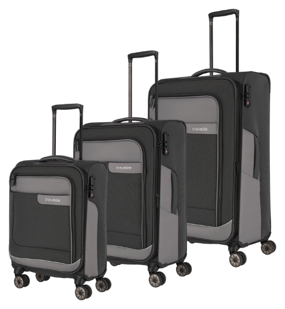 Obrázek z Travelite Viia 4w S,M,L + Duffle Anthracite S: 34 l  / 
M: 70/80 l  / 
L: 91/103 l  / 
Duffle: 23 L 