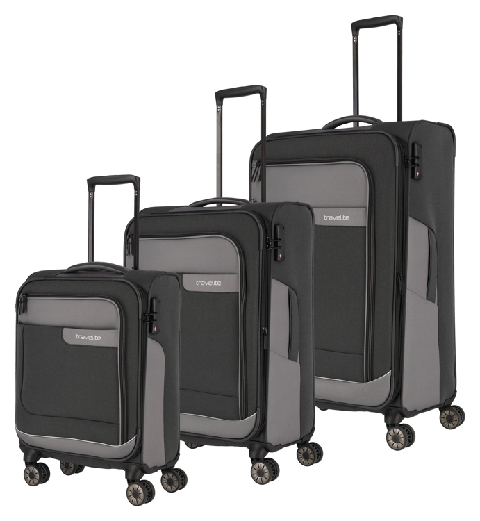 Obrázek z Travelite Viia 4w S,M,L + Duffle Anthracite S: 34 l  / 
M: 70/80 l  / 
L: 91/103 l  / 
Duffle: 23 L 