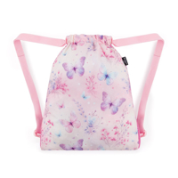 Bagmaster SÁČEK DOPI 25 A školní na přezůvky / tělocvik – motýlci Růžová 1,5 l