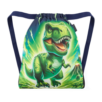 Bagmaster SÁČEK LUMI 25 C školní na přezůvky / tělocvik – dinosaurus Zelená 1,5 l
