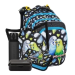 Obrázek z Bagmaster BETA 25 A velký školní set pro prvňáčky – papoušek Černá 18 l 
