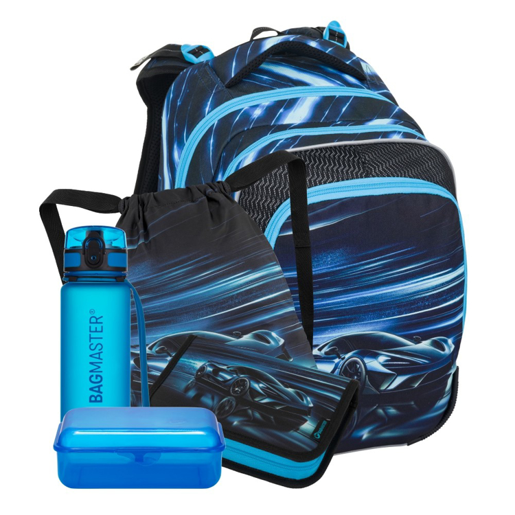 Obrázek z Bagmaster BETA 25 B velký školní set pro prvňáčky – auto Černá 