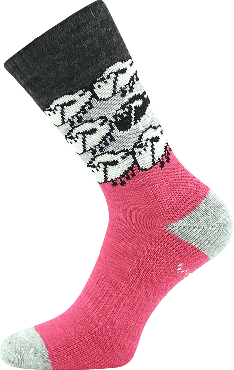 Obrázek z VOXX Ponožky silné zimní KAIKOURA s vlnou RŮŽOVÉ 
