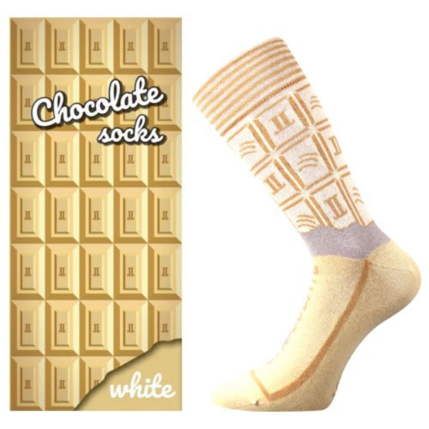 Obrázek z LONKA Ponožky dámské originální s motivem CHOCOLATE v krabičce WHITE 