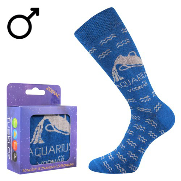 Obrázek z BOMA Ponožky se znamením zvěrokruhu ZODIAC v krabičce VODNÁŘ modré 