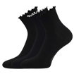 Obrázek z LONKA Ponožky dámské SOPHIA s ozdobným lemem MIX ČERNÉ (3 páry) 