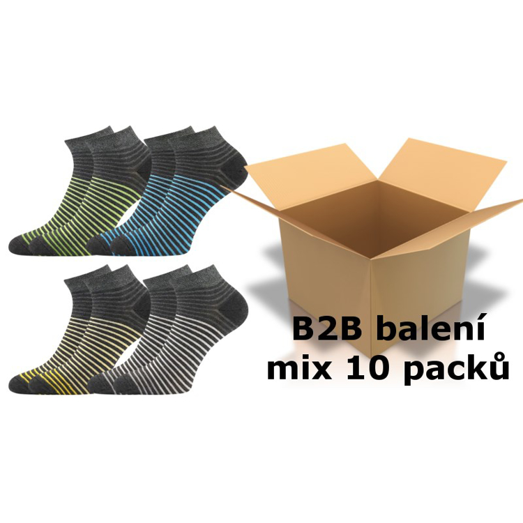 Obrázek z BOMA Ponožky pánské nízké PIKI 45 velkoobchodní kartonové balení MIX (10 pack) 