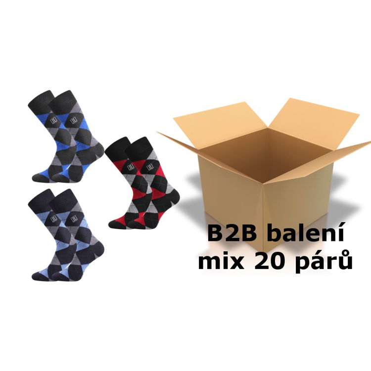 Obrázek z LONKA Ponožky pánské společenské DIMAGE velkoobchodní kartonové balení MIX (20 párů) 