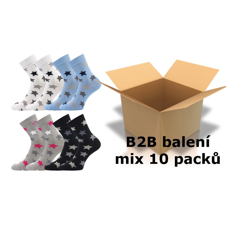 Obrázek z BOMA Ponožky dámské slabé JANA 44 velkoobchodní kartonové balení MIX (10 pack) 