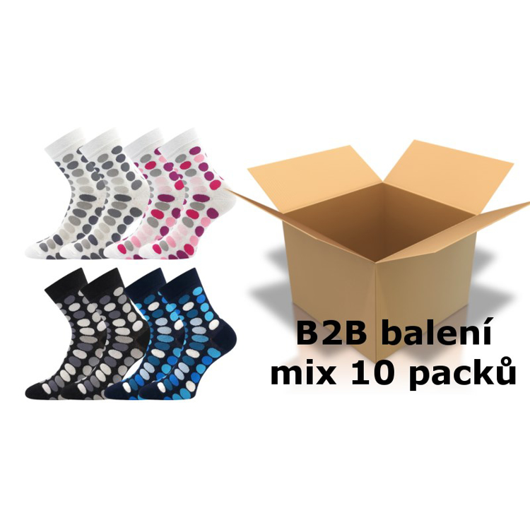 Obrázek z BOMA Ponožky dámské slabé IVANA 46 velkoobchodní kartonové balení MIX (10 pack) 