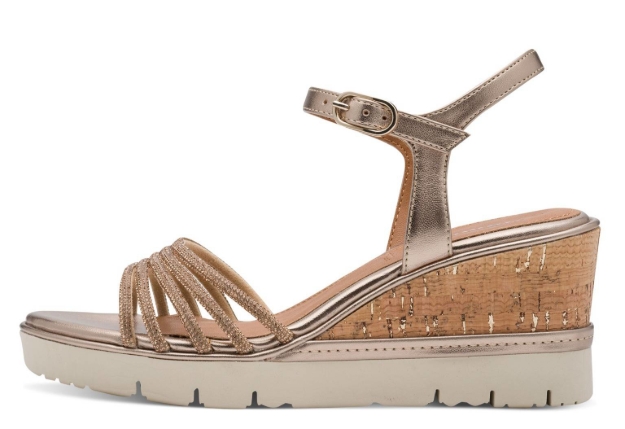 Obrázek z Tamaris 1-28725-46-900 Dámské sandály na klínku bronzové 