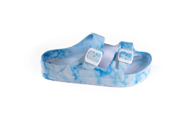 Obrázek z Dámské pantofle na platformě v bílo-modré barvě 