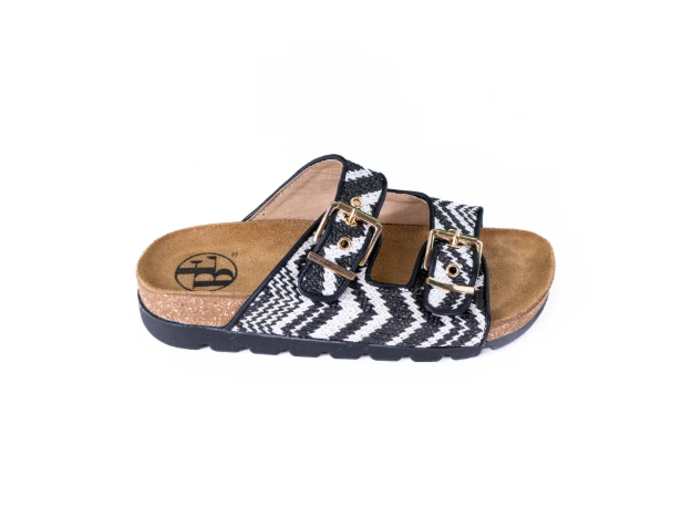 Obrázek z Dámské pantofle v bílo-černé barvě 