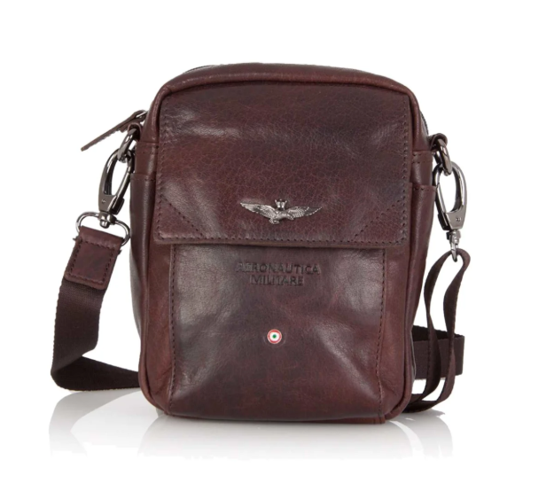 Obrázek z Taška na rameno-opasek Aeronautica Militare Vintage AM-307-25 hnědá 2 L 