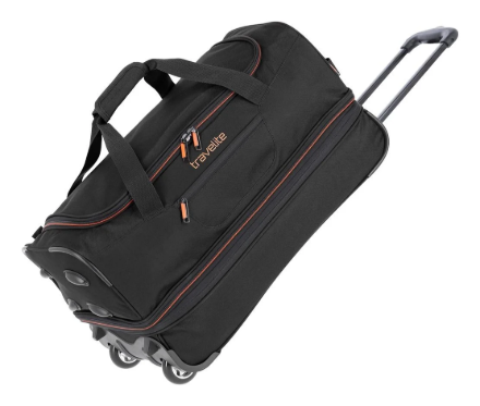 Obrázek Travelite Basics Wheeled duffle S Black/orange 51/64 L