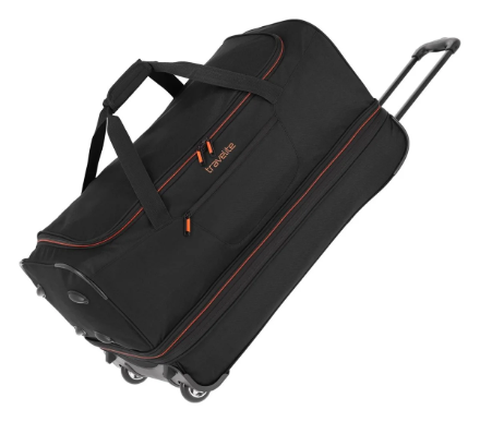 Obrázek Travelite Basics Wheeled duffle L Black/orange 98/119 L