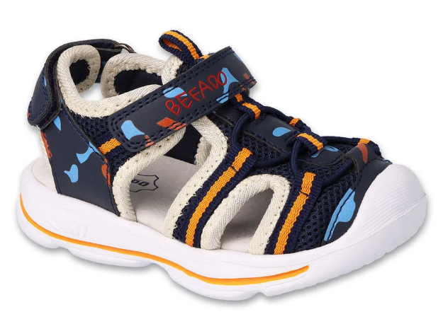 Obrázek z BEFADO 170P077 chlapecké sandálky SPORT s koženou stélkou vroubkovaná špice 