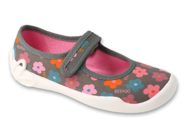 Obrázek z BEFADO 114Y552 dívčí balerínky šedé kytičky 
