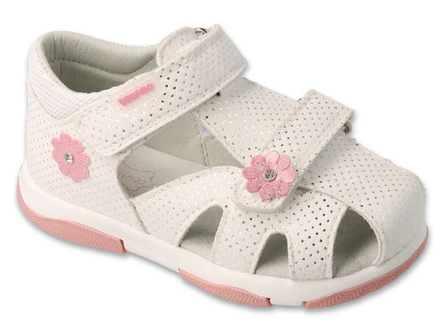 Obrázek z BEFADO 170P105 dívčí sandálky FLOWER stříbrné 