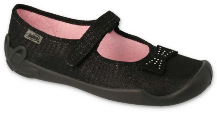 Obrázek BEFADO 114Y240 dívčí suchý zip černá mašlička