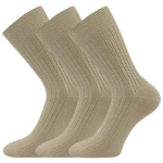 Obrázek z LONKA Ponožky pánské slabé ZEBRAN 100% bavlněné BÉŽOVÉ (3 páry) 