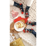 Obrázek z BOMA Ponožky vánoční froté RUDY se sobíkem TMAVĚ MODRÉ 