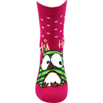Obrázek z BOMA Ponožky dámské celofroté PRUHANA 12 se sovičkami MAGENTA (3 páry) 
