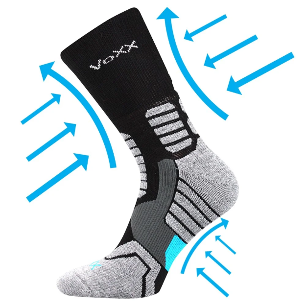 Obrázek z VOXX Ponožky kompresní sportovní RONIN s ionty stříbra ČERNÉ 