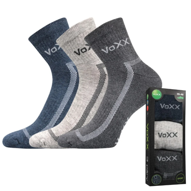 Obrázek z VOXX Ponožky sportovní CADDY B bavlněné 3pack TMAVÉ 
