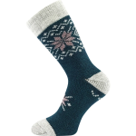 Obrázek z VOXX Sada zimních ponožek a pletených palčáků ALTA SET z merino vlny a alpaky TMAVĚ TYRKYSOVÉ 