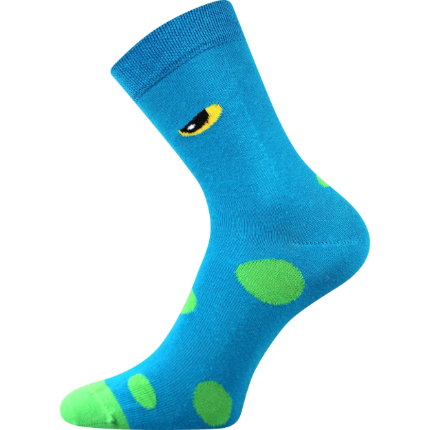 Obrázek z LONKA Ponožky dětské vtipné TWIDORIK s příšerou MODRÉ (3 páry) 