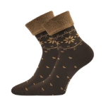 Obrázek z LONKA Ponožky dámské celofroté FROTANA s norským vzorem CAFFEE BROWN (čokoládová/hnědá) (2 páry) 