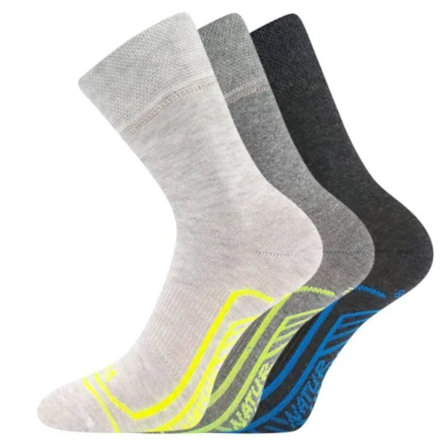 Obrázek z VOXX Ponožky dětské slabé volnočasové LINEMULIK se lnem CHLAPECKÉ (3 páry) 